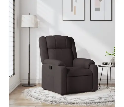 Atpūtas Krēsls, Atgāžams, Tumši Brūns Audums Vidaxl