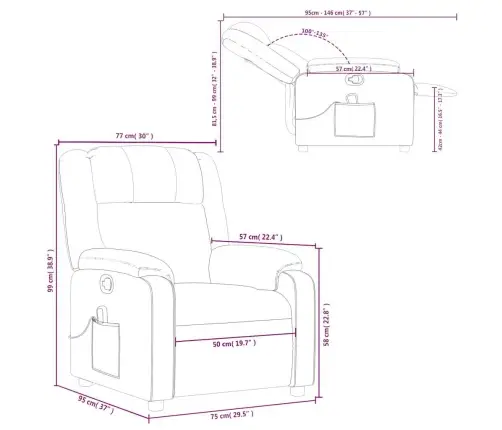 Masāžas Krēsls, Atgāžams, Gaiši Pelēks Audums Vidaxl Masāžas Krēsls, Atgāžams, Gaiši Pelēks Audums Vidaxl