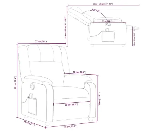 Masāžas Krēsls, Atgāžams, Tumši Pelēks Audums Vidaxl Masāžas Krēsls, Atgāžams, Tumši Pelēks Audums Vidaxl