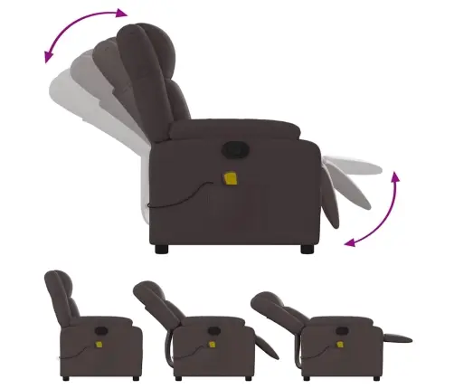 Masāžas Krēsls, Atgāžams, Tumši Brūns Audums Vidaxl