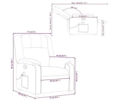 Masāžas Krēsls, Atgāžams, Tumši Zaļš Audums Vidaxl