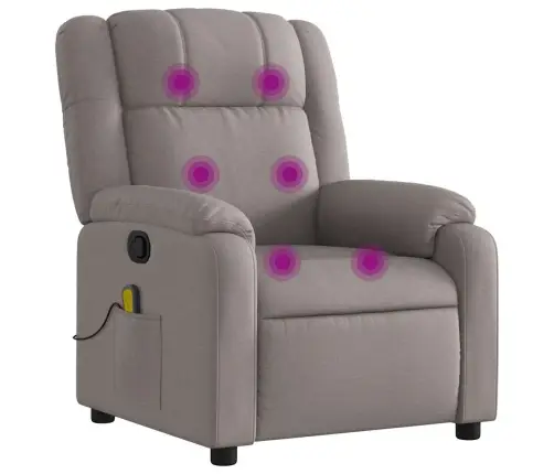 Masāžas Krēsls, Atgāžams, Pelēkbrūns Audums Vidaxl
