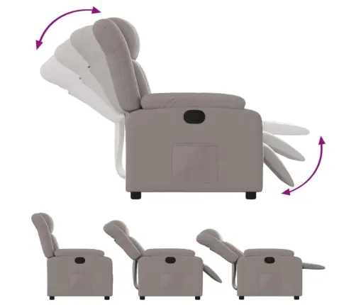 Atpūtas Krēsls, Atgāžams, Pelēkbrūns Audums Vidaxl