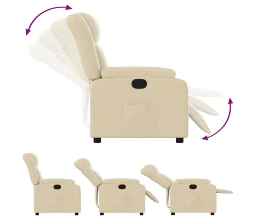 Atpūtas Krēsls, Atgāžams, Krēmkrāsas Audums Vidaxl