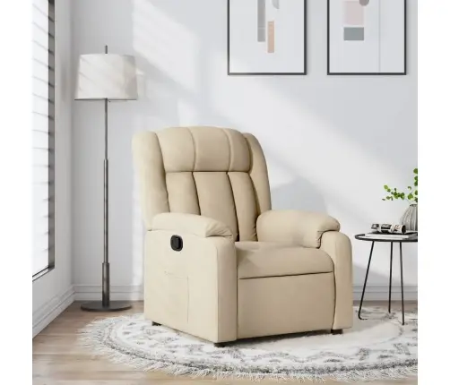 Atpūtas Krēsls, Atgāžams, Krēmkrāsas Audums Vidaxl