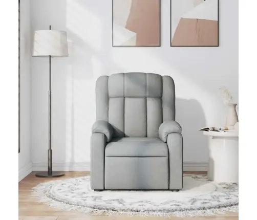 Atlošiamas Masažinis Krėslas, Šviesiai Pilkos Spalvos, Audinys