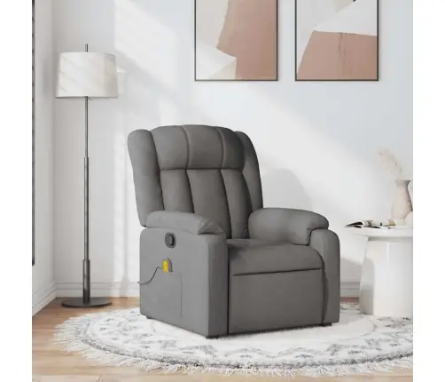 Masāžas Krēsls, Atgāžams, Tumši Pelēks Audums Vidaxl