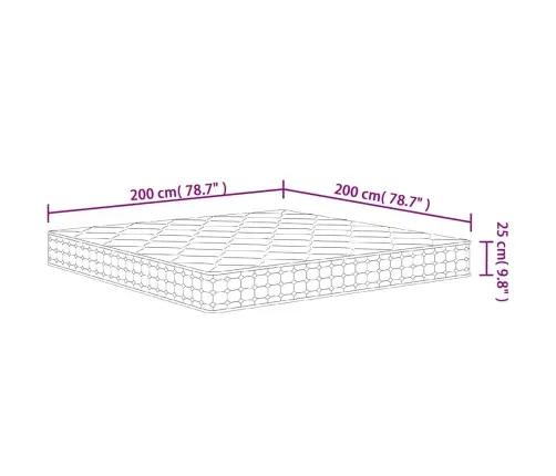 Vedrutaskutega Madrats, Keskmine Kõvadus, 200 X 200 Cm