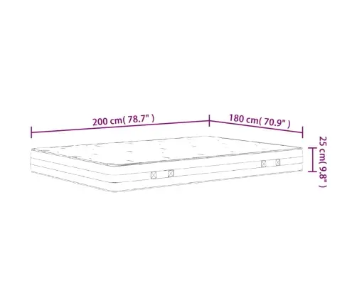 Atsperu Matracis, Medium Firm, 180X200 Cm Vidaxl