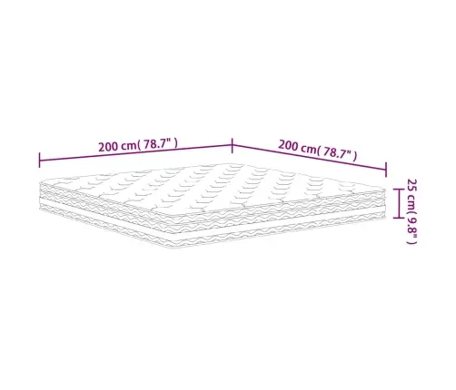 Atsperu Matracis, Medium, 200X200 Cm Vidaxl
