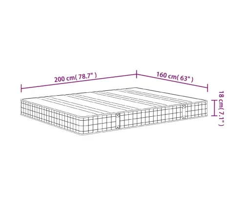 Bonnell Tipo Spyruoklių Čiužinys, 160X200cm Vidutinio Kietumo