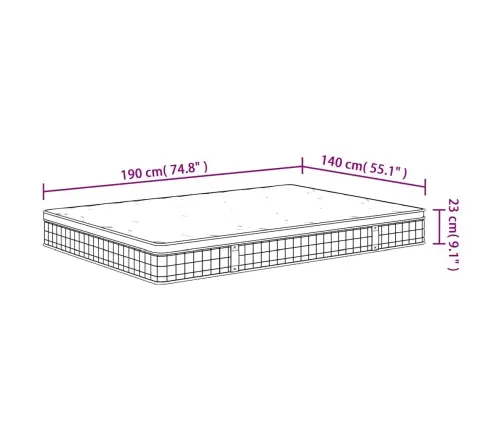 Bonnell Tipo Spyruoklių Čiužinys, 140X190cm Vidutinio Kietumo