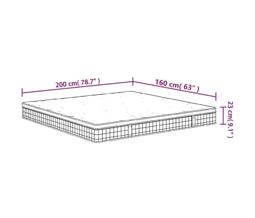 Bonnell Atsperu Matracis, Medium, 160X200 Cm Vidaxl