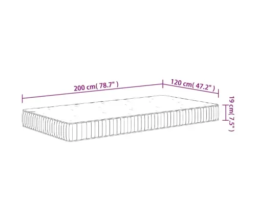 Kišeninių Spyruoklių Čiužinys, 120X200cm Vidutinio Kietumo