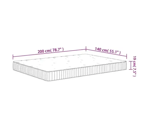 Atsperu Matracis, Medium, 140X200 Cm Vidaxl