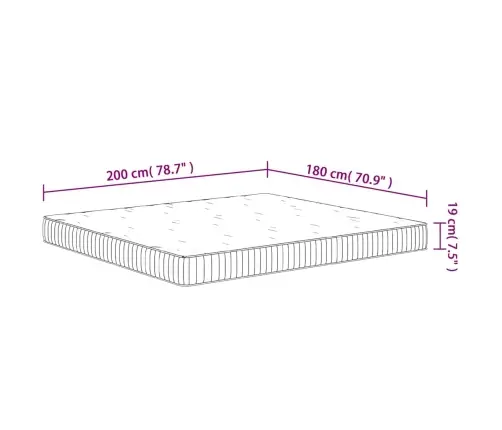 Atsperu Matracis, Medium, 180X200 Cm Vidaxl