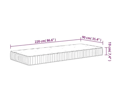 Atsperu Matracis, Medium, 90X220 Cm Vidaxl Atsperu Matracis, Medium, 90X220 Cm Vidaxl
