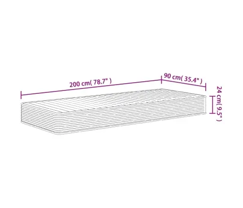 Putu Matracis, Medium Soft, 90X200 Cm Vidaxl Putu Matracis, Medium Soft, 90X200 Cm Vidaxl