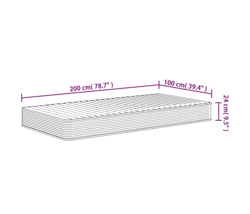 Putu Matracis, Medium Soft, 100X200 Cm Vidaxl