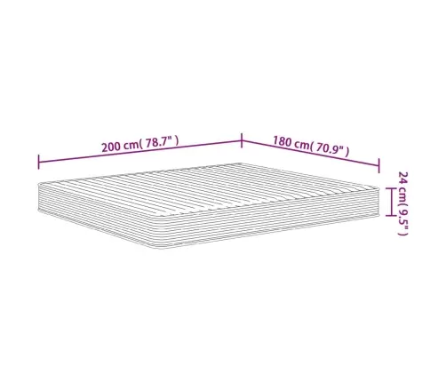 Putu Matracis, Medium Soft, 180X200 Cm Vidaxl