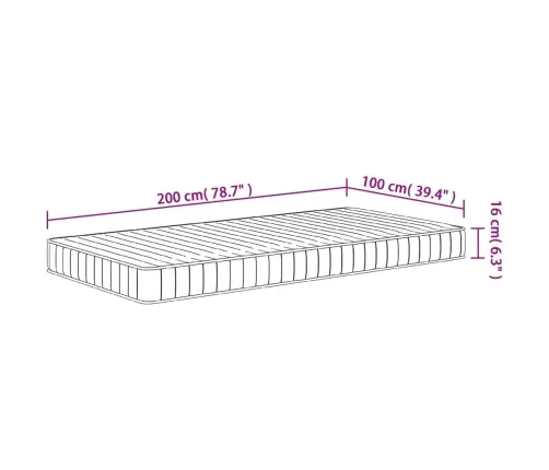 Poroloninis Čiužinys, 100X200cm Vidutinio Minkštumo