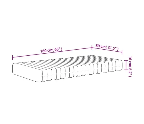 Bērnu Putu Matracis, Medium Soft, 80X160 Cm Vidaxl