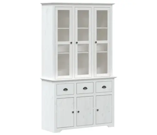 Augstais Skapis Bodo, 115,5X43X200,5 Cm, Priedes Koks, Balts Vidaxl