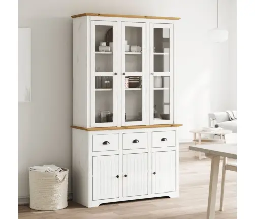 Augstais Skapis Bodo, 115,5X43X200,5 Cm, Priede, Balts, Brūns Vidaxl Augstais Skapis Bodo, 115,5X43X200,5 Cm, Priede, Balts, Brūns Vidaxl