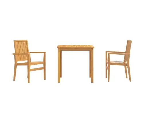 Sodo Valgomojo Baldų Komplektas, 3 Dalių, Tikmedžio Masyvas