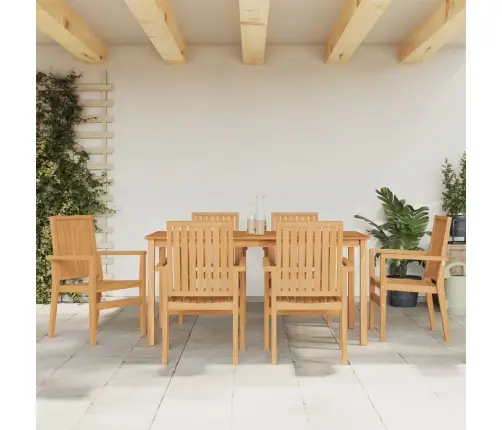 7-Daļīgs Dārza Mēbeļu Komplekts, Masīvs Tīkkoks Vidaxl