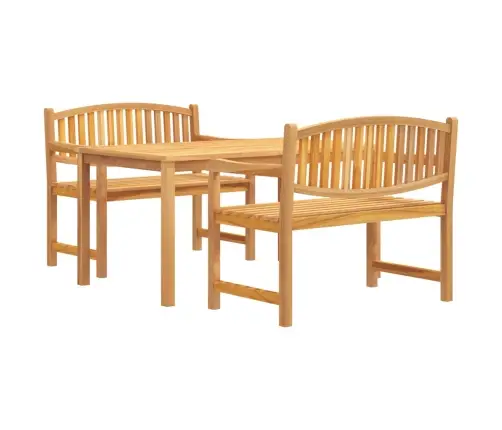 3-Daļīgs Dārza Mēbeļu Komplekts, Masīvs Tīkkoks Vidaxl