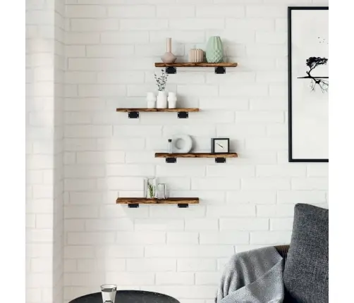 Seinariiulid 4 Tk, Suitsutatud Tamm, 40X10X1,5 cm Tehispuit