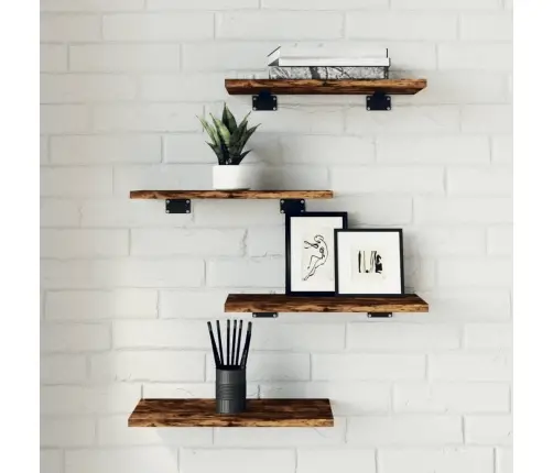 Sienas Plaukti, 4 Gab., 40X20X1,5 Cm, Inženierijas Koks Vidaxl