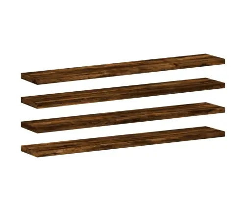 Sienas Plaukti, 4 Gab., Koka, 60X10X1,5 Cm, Inženierijas Koks Vidaxl