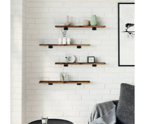 Sienas Plaukti, 4 Gab., Koka, 60X10X1,5 Cm, Inženierijas Koks Vidaxl