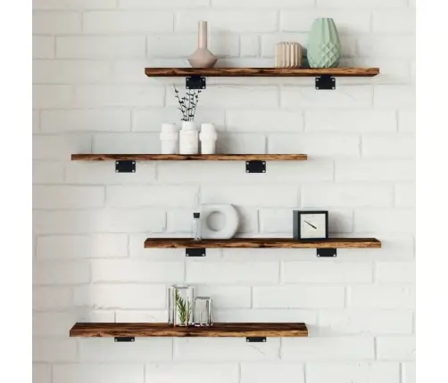 Sienas Plaukti, 4 Gab., Koka, 60X10X1,5 Cm, Inženierijas Koks Vidaxl