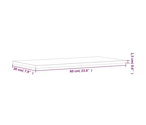 Sieninės Lentynos, 4Vnt., Dūminio Ąžuolo, 60X20X1,5cm Mediena