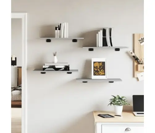 Seinariiulid 4 Tk, Hall Sonoma Tamm, 60X30X1,5 cm Tehispuit