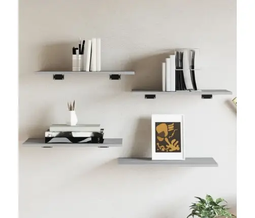 Seinariiulid 4 Tk, Hall Sonoma Tamm, 60X30X1,5 cm Tehispuit