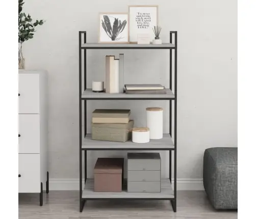 Sienas Plaukti, 4 Gab., Pelēki, 60X40X1,5 Cm, Inženierijas Koks Vidaxl