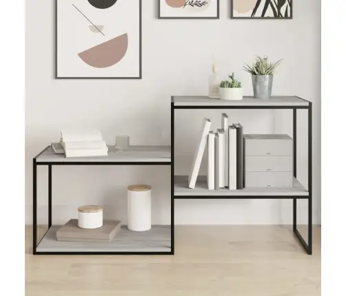 Sienas Plaukti, 4 Gab., Pelēki, 60X40X1,5 Cm, Inženierijas Koks Vidaxl