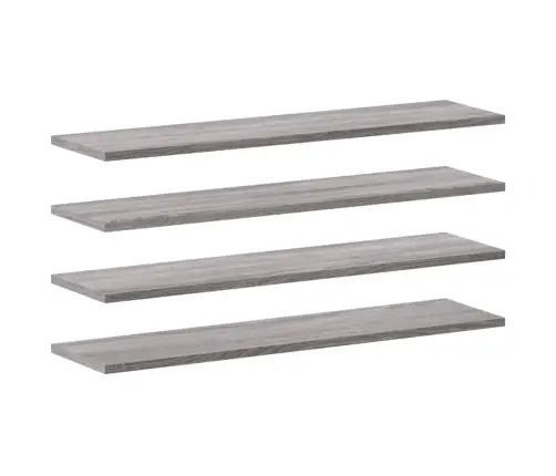 Sienas Plaukti, 4 Gab., Pelēki, 80X20X1,5 Cm, Inženierijas Koks Vidaxl