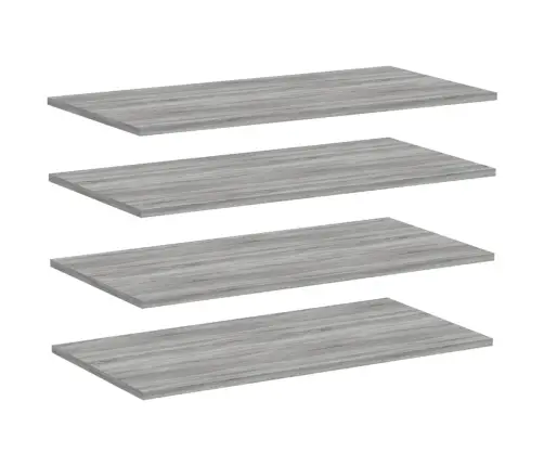 Sienas Plaukti, 4 Gab., Pelēki, 80X40X1,5 Cm, Inženierijas Koks Vidaxl