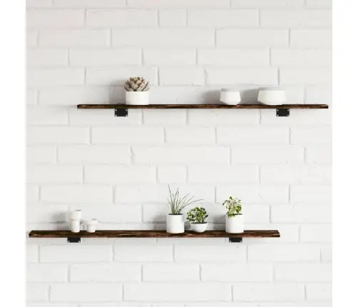 Sienas Plaukti, 4 Gab., Koka, 100X10X1,5 Cm, Inženierijas Koks Vidaxl