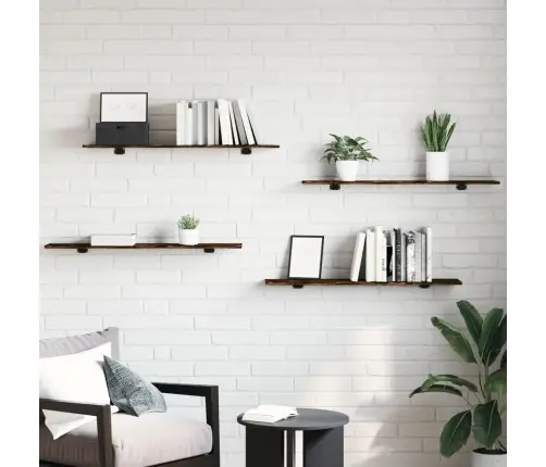 Sienas Plaukti, 4 Gab., Koka, 100X20X1,5 Cm, Inženierijas Koks Vidaxl