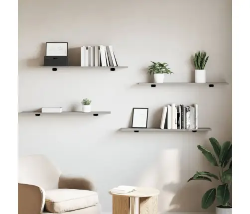 Seinariiulid 4 Tk, Hall Sonoma Tamm, 100X20X1,5 cm Tehispuit