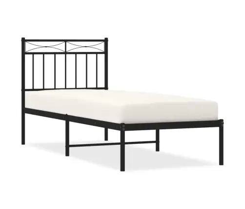 Metalinis Lovos Rėmas Su Galvūgaliu, Juodos Spalvos, 75X190Cm