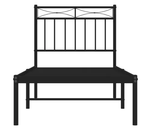 Metalinis Lovos Rėmas Su Galvūgaliu, Juodos Spalvos, 75X190Cm