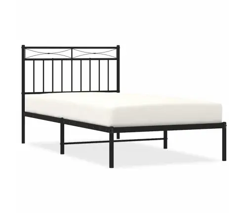 Gultas Rāmis Ar Galvgali, Melns Metāls, 100X190 Cm Vidaxl