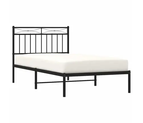 Gultas Rāmis Ar Galvgali, Melns Metāls, 100X190 Cm Vidaxl